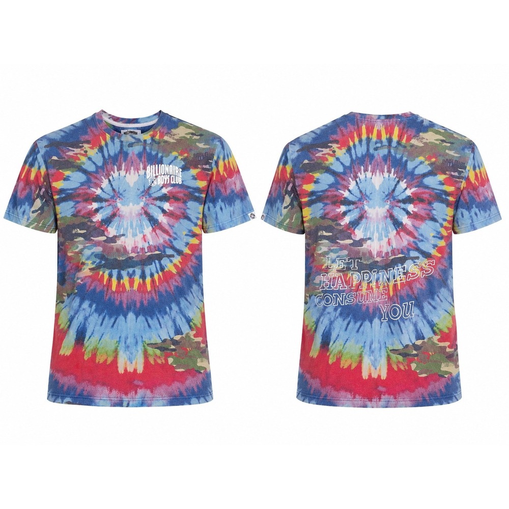 Y2K Billionaire Boys Club BBC Tie Dye Camo Tee Let Happiness Consume Sz M